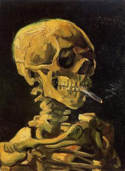 Vincent Van Gogh : Skull Smoking a Cigarette